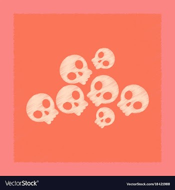 Flat shading style icon halloween skulls vector image