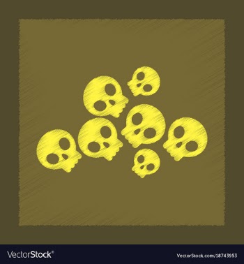 Flat shading style icon halloween skulls vector image
