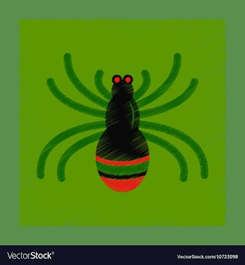 Flat shading style icon halloween spider vector image