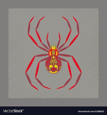 Flat shading style icon halloween spider vector image