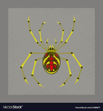Flat shading style icon halloween spider vector image