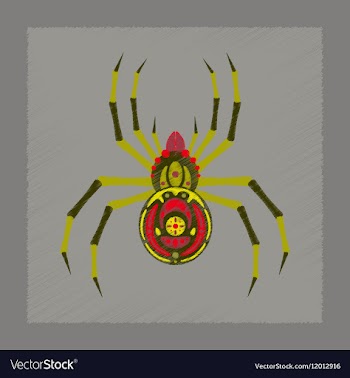 Flat shading style icon halloween spider vector image