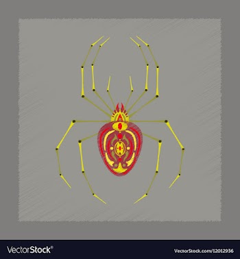 Flat shading style icon halloween spider vector image