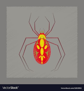 Flat shading style icon halloween spider vector image