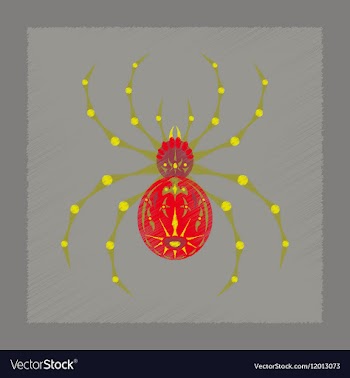 Flat shading style icon halloween spider vector image