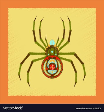 Flat shading style icon halloween spider vector image