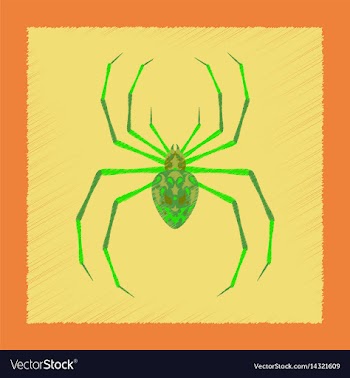 Flat shading style icon halloween spider vector image