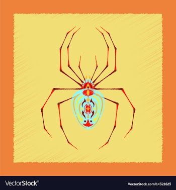 Flat shading style icon halloween spider vector image