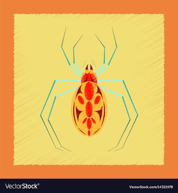 Flat shading style icon halloween spider vector image