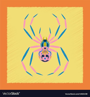 Flat shading style icon halloween spider vector image