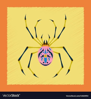 Flat shading style icon halloween spider vector image