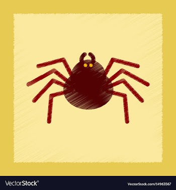Flat shading style icon halloween spider vector image
