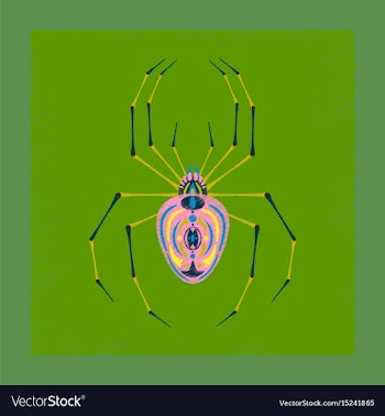 Flat shading style icon halloween spider vector image