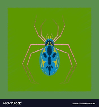 Flat shading style icon halloween spider vector image