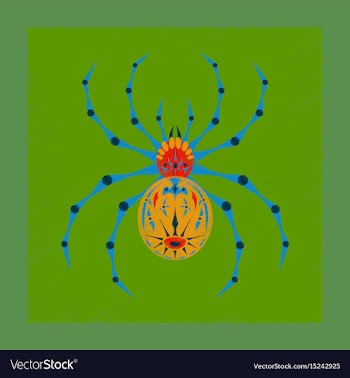 Flat shading style icon halloween spider vector image