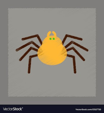 Flat shading style icon halloween spider vector image
