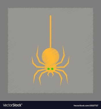 Flat shading style icon halloween spider vector image