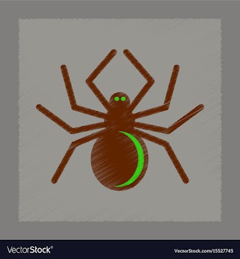 Flat shading style icon halloween spider vector image