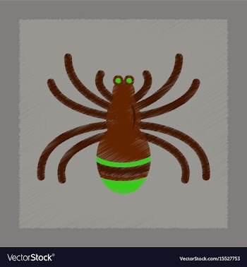 Flat shading style icon halloween spider vector image