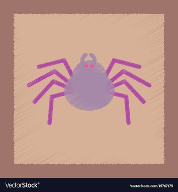 Flat shading style icon halloween spider vector image