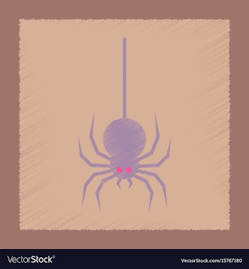 Flat shading style icon halloween spider vector image