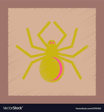 Flat shading style icon halloween spider vector image