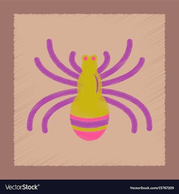 Flat shading style icon halloween spider vector image