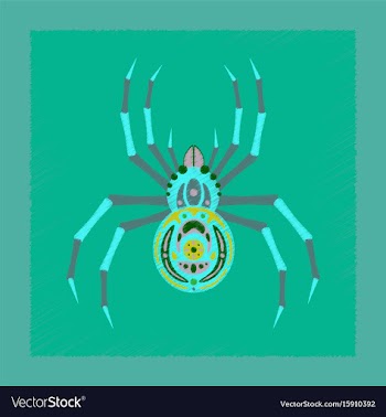 Flat shading style icon halloween spider vector image