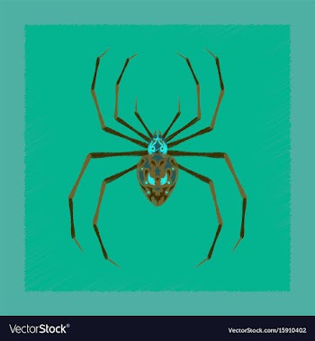 Flat shading style icon halloween spider vector image
