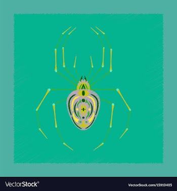 Flat shading style icon halloween spider vector image