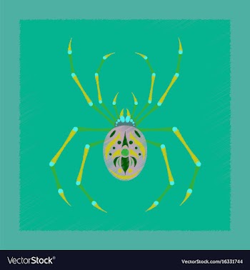 Flat shading style icon halloween spider vector image