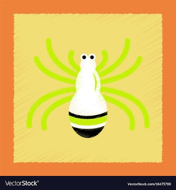 Flat shading style icon halloween spider vector image
