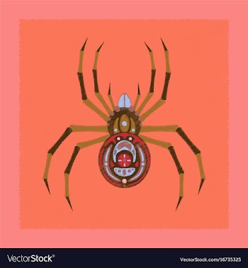 Flat shading style icon halloween spider vector image