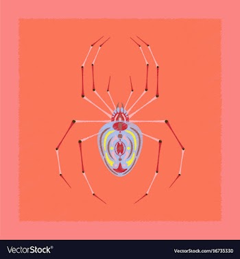 Flat shading style icon halloween spider vector image