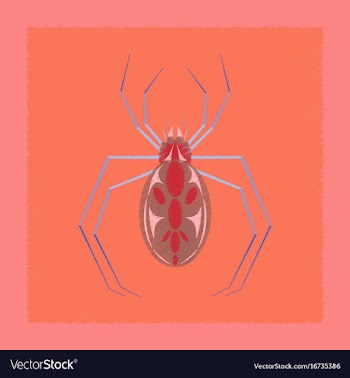 Flat shading style icon halloween spider vector image