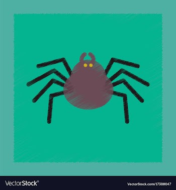 Flat shading style icon halloween spider vector image