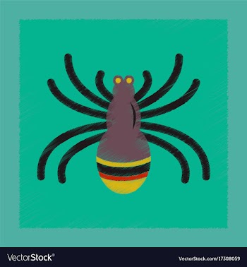 Flat shading style icon halloween spider vector image