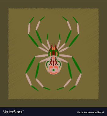 Flat shading style icon halloween spider vector image