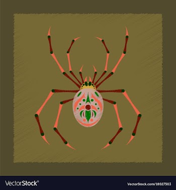 Flat shading style icon halloween spider vector image