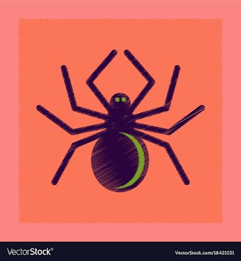 Flat shading style icon halloween spider vector image