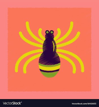 Flat shading style icon halloween spider vector image