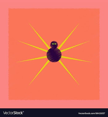 Flat shading style icon halloween spider vector image