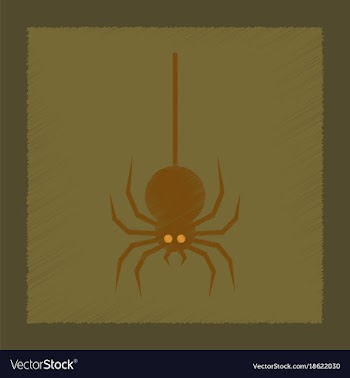 Flat shading style icon halloween spider vector image