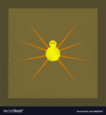 Flat shading style icon halloween spider vector image
