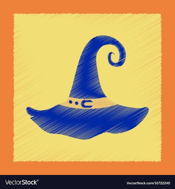 Flat shading style icon halloween witch hat vector image