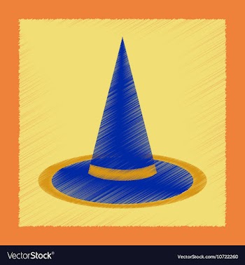 Flat shading style icon halloween witch hat vector image