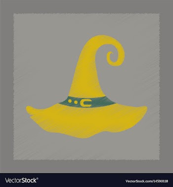 Flat shading style icon halloween witch hat vector image