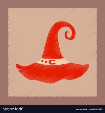 Flat shading style icon halloween witch hat vector image