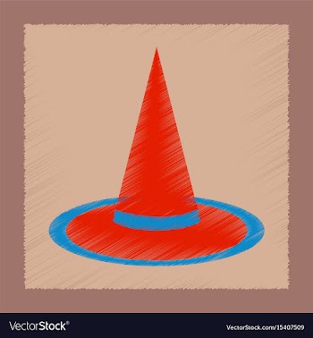 Flat shading style icon halloween witch hat vector image