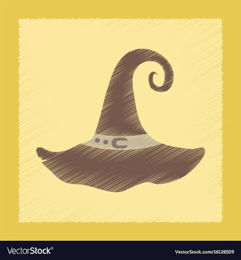 Flat shading style icon halloween witch hat vector image